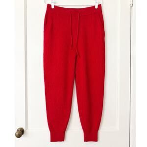 Abercrombie & Fitch Women’s Red Textured Knit Jogger Pants Size Medium Cropped